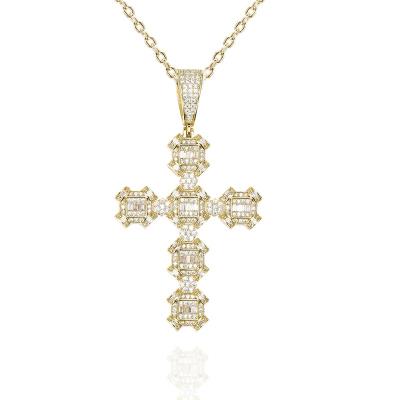 China Wholesale New Fashion Cross Pendant Fully Icedout 14K Nickel Free High Quality Gold for sale