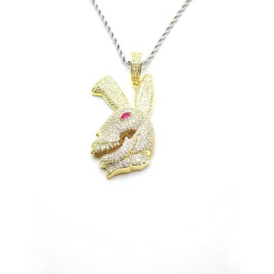 China Nickel hop free wholesale high quality icedout new custom hip rabbit pendant for sale