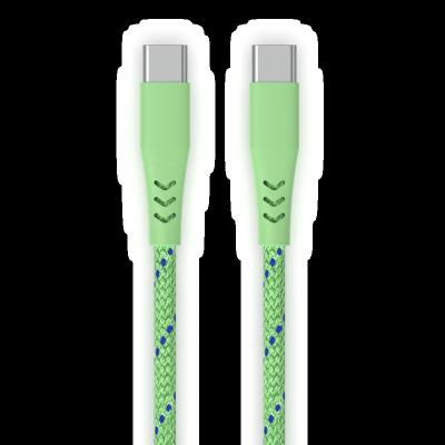 China Durable Fast USB C 2.0 Charging And Sync Camera Cable 2M (6ft.) USB Type C Charging Strap Green PVC Nylon Braiding Plug for sale