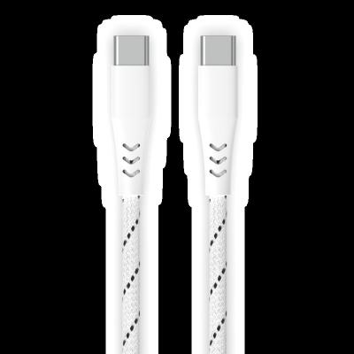 China Camera USB Type C To Type C Charging Cable 2.0 1M White Durable Braided With PVC Housing USB Cable for sale