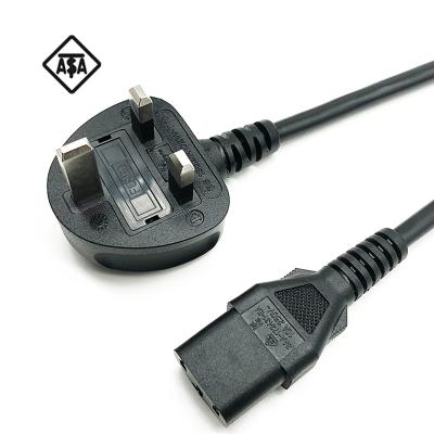 China UK Standard C13 Home Appliance Factory Direct Service Power Cord H05VV-F 3G*0.75mm2 AC Cable for sale