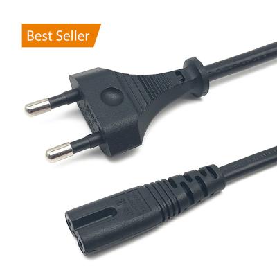 China VDE IEC C7 Figure 8 AC 2 Pin Prong Plug European Power Cord 1.5m 250V 2.5A H03VVH2-F 2*0.75mm2 ECO 7/16 Home Appliance EU for sale