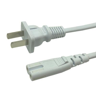 China White Electrical IEC C7 Pin Camera Charger Battery Cable Figure 8 China Figure-8 Mains Plug Main 2 Fork AC Cord China for sale