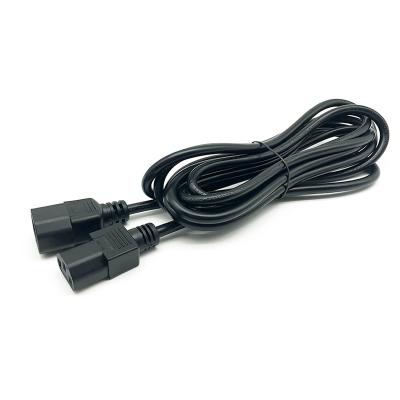 China Computer power home appliance factory direct US type extension lead IEC320 C13 to iec320 C14 cpu mains connector power cord for sale