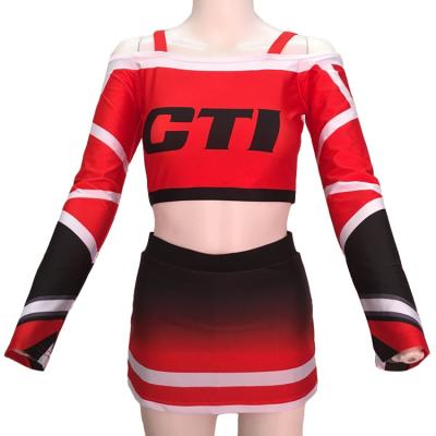 China Breathable Custom Culture Mesh Cheer Top Skirt Cheerleading Uniform Cheer Outfits for sale