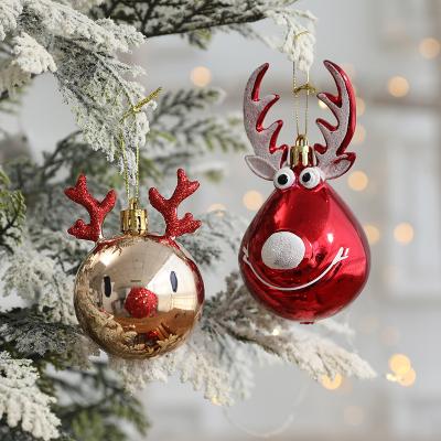 China PVC Christmas Balls Ornaments 2022 Hanging Balls Elk Bauble Design Christmas Tree Decorations for sale