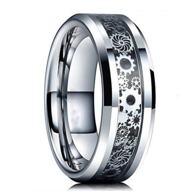 China Personality Ring Stainless Steel Fashion Punk Men And Women Universal Gear Rings Shape Charm Jewelry for sale