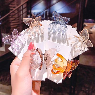 China Transparent Butterfly Hair Claw Butterfly Hairpin Soft Fairy Hair Clip 4.5*3.7*3cm for sale