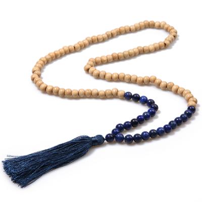 China 2019 Hot Sale Of Mala Yoga Necklace Amazonite Jewelry Of The Top Boho Ethnic Natural Stone Necklace 108 Quantity for sale