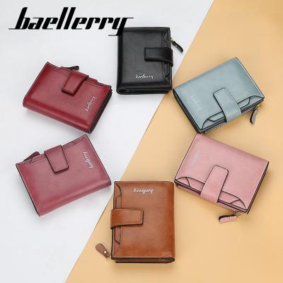 China New Women's Small Coin Pocket Purse Women's Wallets Card Holder Wallets Anti-theft Leather Wallet Latch Pinch for sale