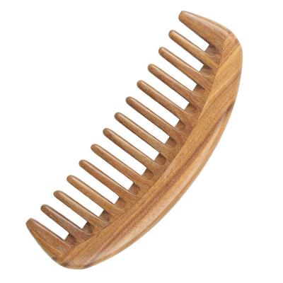 China Comfortable Wide Tooth Hair Comb - Natural Wooden Detangling Comb for Curly Hair - No Static Sandalwood Comb for Women and Men for sale