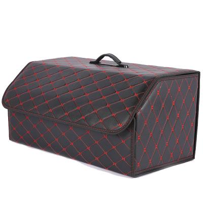 China Car Trunk Organizer Box Storage Bag Folding Car Trunk Storage PU Leather Storage Bag PU Car Trunk Storage for sale