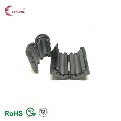 China EMI Noise Suppressor Choke Filter EMI Clamp Cable Ferrite Core Two Pieces Soft Snap On EMI Ferrite Core For Cable for sale