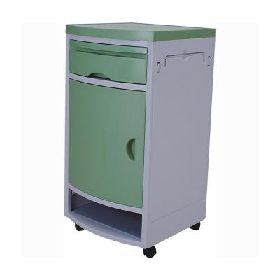 China Modern Hospital ABS Hospital Bedside Cabinet Rolling Sliding Storage 2 Drawer for sale