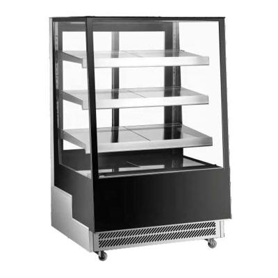 China Single-temperature cold display cake showcase with rear sliding door, standing display refrigerator, bakery equipment for sale