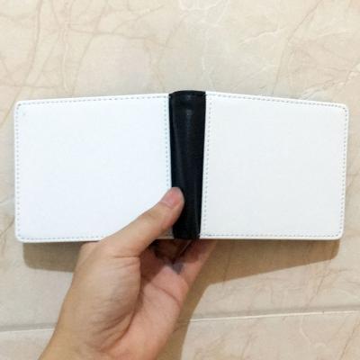 China Double-sided Leather Card Holder Wallet Print Blank Sublimation For Men Te koop