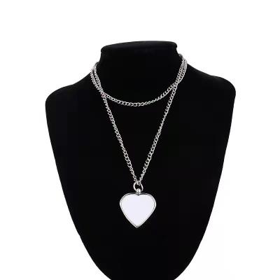 Cina Blank Heart Shaped Women Pendant Necklace Angel Wings Unisex in vendita