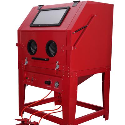 China Industry 990 High Quality Sandblasting Table Cabinet Double Door Steel Explosion Proof Machine for sale