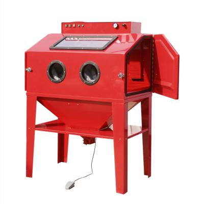 China Machinery Repair Shops Engineering 350L Sand Blast Cabinet With Electric Control System And Dust Collector for sale