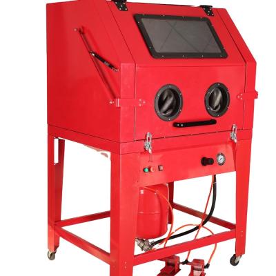 China 1000L Industry Sandblasting Table Cabinet Double Door Steel Explosion Proof Sandblasting Machine for sale