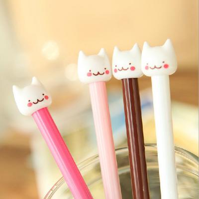 China customized yiwu stationery cat plastic ball-point pen office&school beautiful cheap funny pen for sale