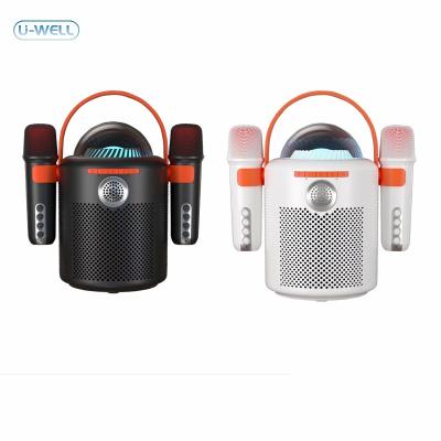 China Phone Function Portable Party Speaker Wireless Microphone Outdoor Bluetooth Speakers with Atmosphere LED Light for sale