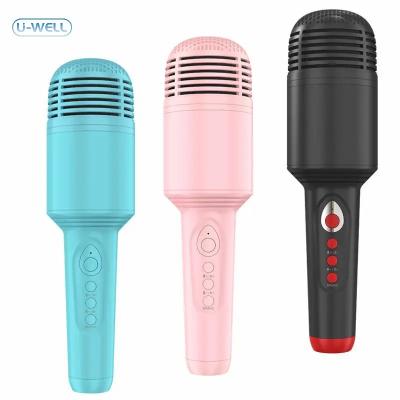 China Handheld Microphone Wireless Karaoke Microphone Bluetooth Singing Speaker Mic for Children Kids Microphones for sale