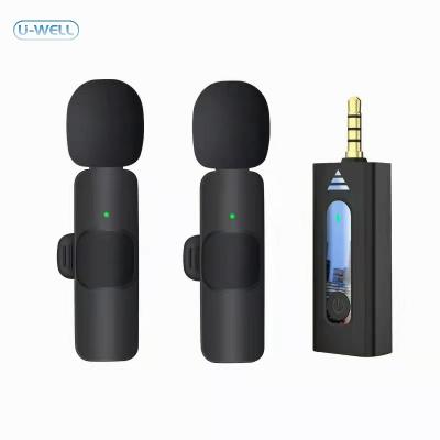 China Noise Canceling  Hight Sensitivity K35 Wireless Microphone Speaker Record vlogging Lapel Mic Wireless Lavalier Microphone for Mobile Phone Camera for sale