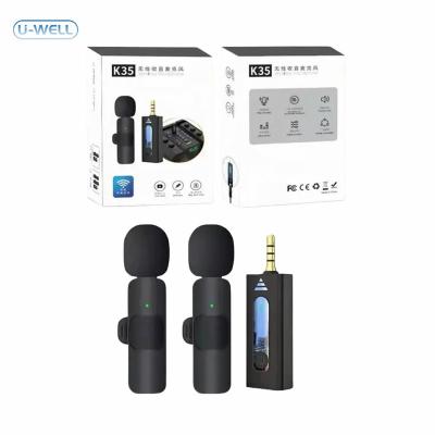 China Noise Canceling  Hight Sensitivity K35 Lapel Mic 3.5mm Jack Audio Video Recording Mini Microphones Wireless Lavalier Microphone For Mobile Speaker Digital Camera for sale