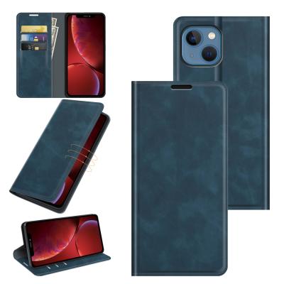 China Anti-fall Matte Feel Magnetic Close Flip Stand Wallet Leather Case For iPhone 13 Series 2021 for sale