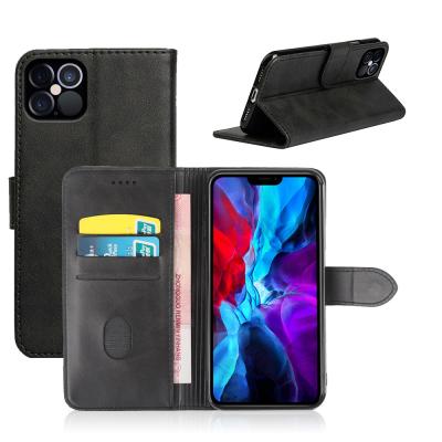 China Protect Retro Business Cowhide PU Leather Flip Magnet Card Pocket Wallet Phone Case For iPhone 12 2020 Series for sale