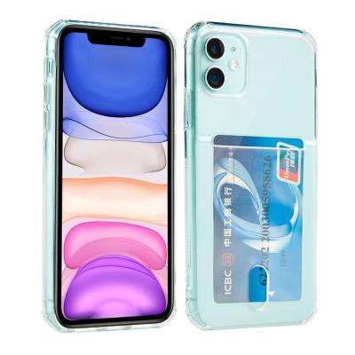 China Back Tpu Case Card Holder Wallet Cover Shockproof Clear TPU Case For iPhone 11, For iPhone 11 Clear Case for sale