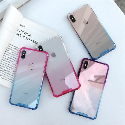 China Hot Selling Protective Fashion Shockproof Gradient TPU With Back Cover Acrylic Clear Phone Case For iPhone XS Max for sale