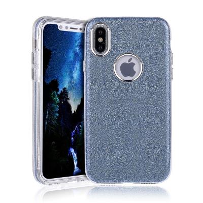 China Fashionable For iPhone X Glitter Case, 3 in 1 TPU PC Bling Glitter Phone Case Back Cover For iPhone X for sale