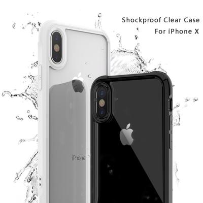 China Shockproof Acrylic TPU Hybrid PC Clear Back Cover For iPhone X, Apple iPhone X Armor Acrylic Phone Case For for sale