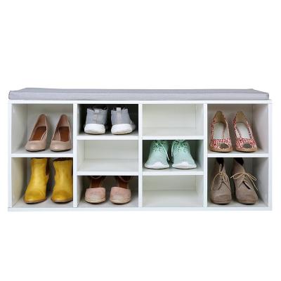 China KD High Quality New Design Shoe Cabinet Shoe Storage Bench Wooden Stand for sale