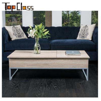 China Z130 Durable Hot Selling Factory Directly Two Lift Table Top U Style Steel Tube Legs Wood Coffee Table for sale