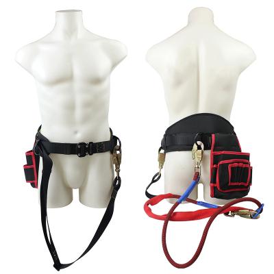 China High Strength Construction Work Fall Arrest Waist Seat Belt Harness With Lanyard for sale