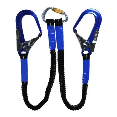 China High Strength Retractable Lanyard With Snap And Bounce Hook Connector Climbing Rope for sale