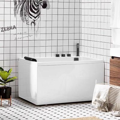 China 120cm Small 2 Sided Skirt Acrylic Corner Free Standing Mini Bathtub Eco - Friendly Materials for sale