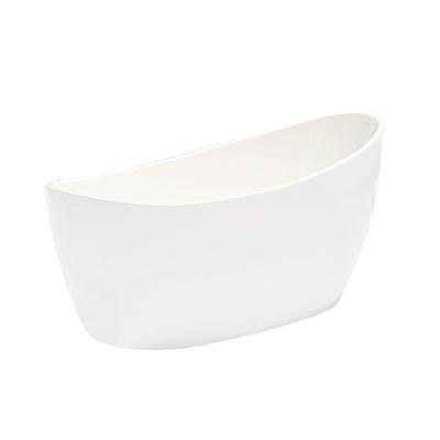 China Eco-Friendly Bathtub Material Simple White Bathroom Acrylic Oval Glossy Bathtub With Freestanding Bathtub for sale