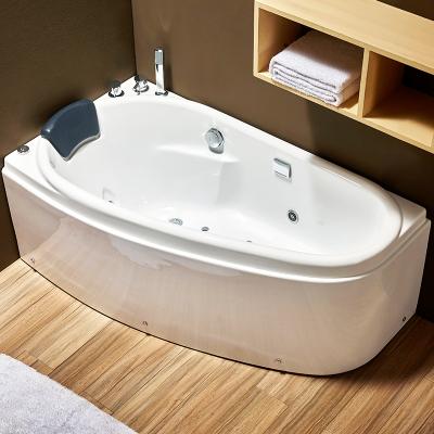 China Eco - Friendly Material High Standard White Rectangle Massage Bathtub With Pillow Bathtub For 1 Person for sale