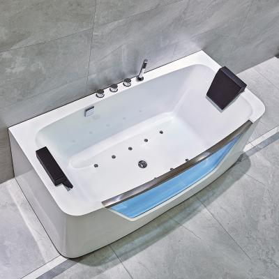 China Eco-friendly Material Foshan 2 Side Skirt Whirlpool Jet Hydraulic Massage Bathtub With Massage For Shower for sale