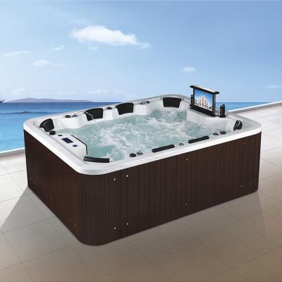 China 8 Person Spa Whirlpool Massage Bath Pool Material Eco-friendly Outdoor Hot Tub With TV for sale