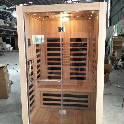 China New Style Computer Control Panel Wooden Sauna Mini Good Price Invention And Steam Combo Rooms Seat Outdoor Dry Sauna Steam Room Cabin for sale