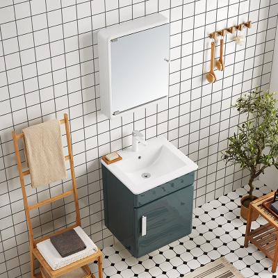 China Hot Sale Eco-Friendly 36 Inch Bathroom Vanity Modern Wall Mounted Sink Vanity With Vanity Mirror Cabinet With Sink for sale