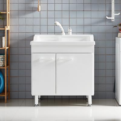 China Eco-Friendly Modern Rustic Storage Malaysia Small Bathroom Waterpoof Vanity Laundry Mirror Cabinet White Double Sink Set for sale