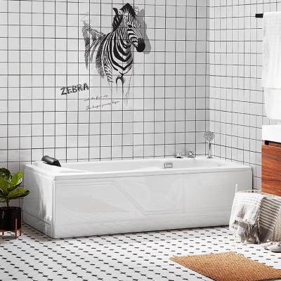 China Eco - Friendly Material Composite Acrylic 2 Sided Skirt Rounded Corner 1700mm Free Standing Bathtub For Adult for sale