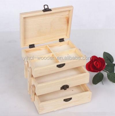 China Wholesale Handmade High Quality Unfinished Wooden Jewelry Boxes for sale