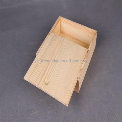 China Handmade Wholesale Unfinished Custom Wooden Tea Box With Sliding Lid for sale